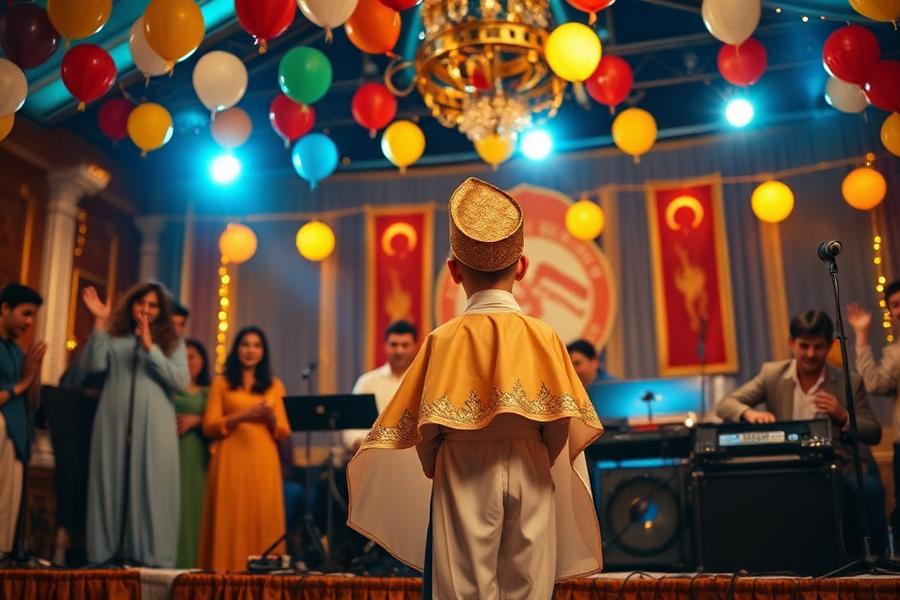 Sünnet şöleni sahnesi ve balonlar